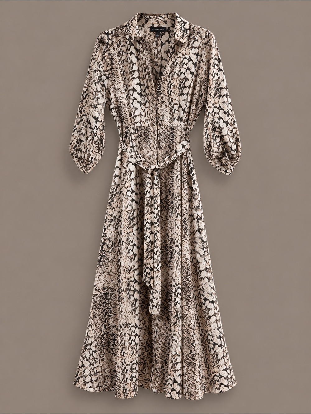 INC International Concepts Neutral Snake-Print Maxi Dress